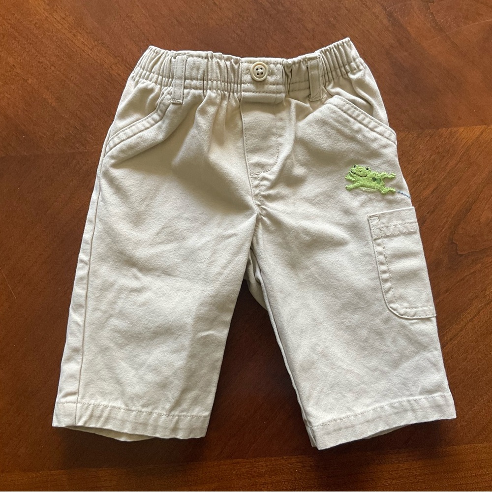 Gymboree Tan and Green Shorts Elastic Waist